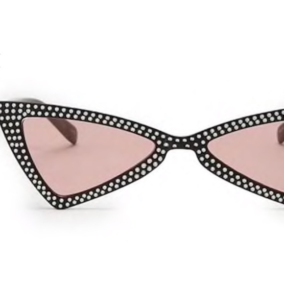 FREE PEOPLE Studded Cat Eye Black Pink Sunglasses - Picture 4 of 7